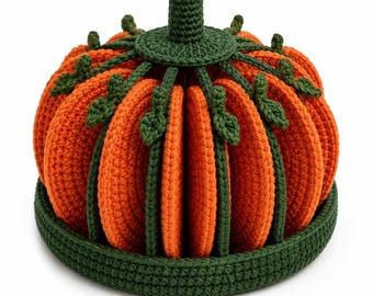 Crochet Pumpkin Coaster Set Pattern, 8 Coasters Transform to 3D Pumpkin (Digital PDF)