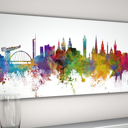 Glasgow Skyline Canvas Glasgow Scotland Cityscape Canvas Art Etsy UK