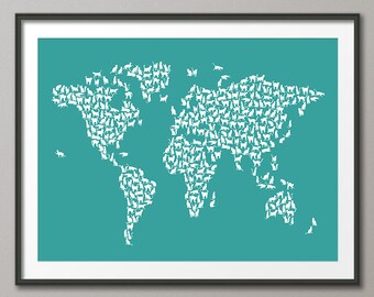 Impression De Carte Monde Chat Etsy Impression De Carte Monde Chat Etsy