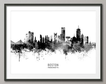Boston Skyline Etsy