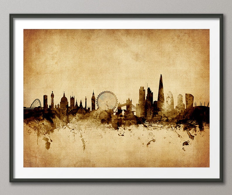 London Skyline London Cityscape England Art Print 1775 Etsy UK