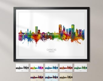 Caracas Skyline Venezuela, Cityscape Art Print Poster KX (22758)