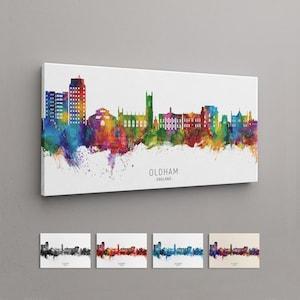 Oldham Skyline England, Box Canvas Art Print (24059)