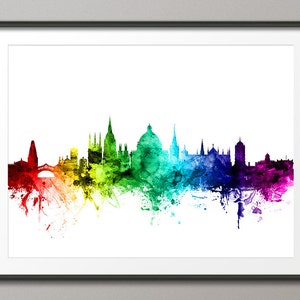 Skyline van Oxford, Oxford Engeland stadsgezicht Art Print (2453)