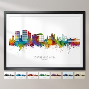 Southend-on-Sea Skyline England Stadtansicht Gemälde Kunstdruck Poster CX (21428)