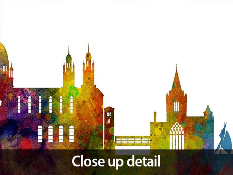 Galway Skyline Galway Ireland Cityscape Art Print Poster Etsy