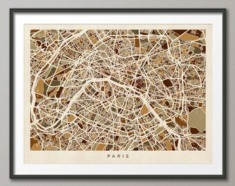Paris Street Map - Vintage Map - Paris - Etsy