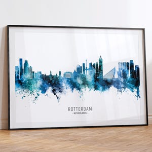 Rotterdam stadsgezicht Nederland, skyline muurkunst posterafdruk RX (28308)