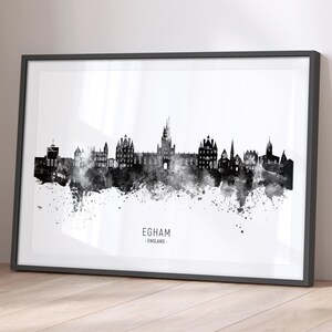 Egham Skyline England, Stadtansicht Gemälde Kunstdruck Poster BOX (25842)