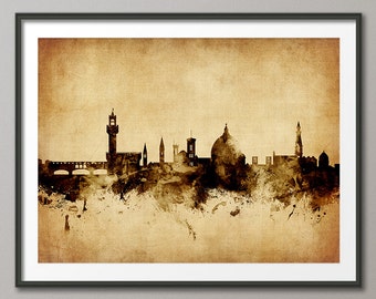 Florence Skyline, Florence Italy Cityscape Art Print (2638)