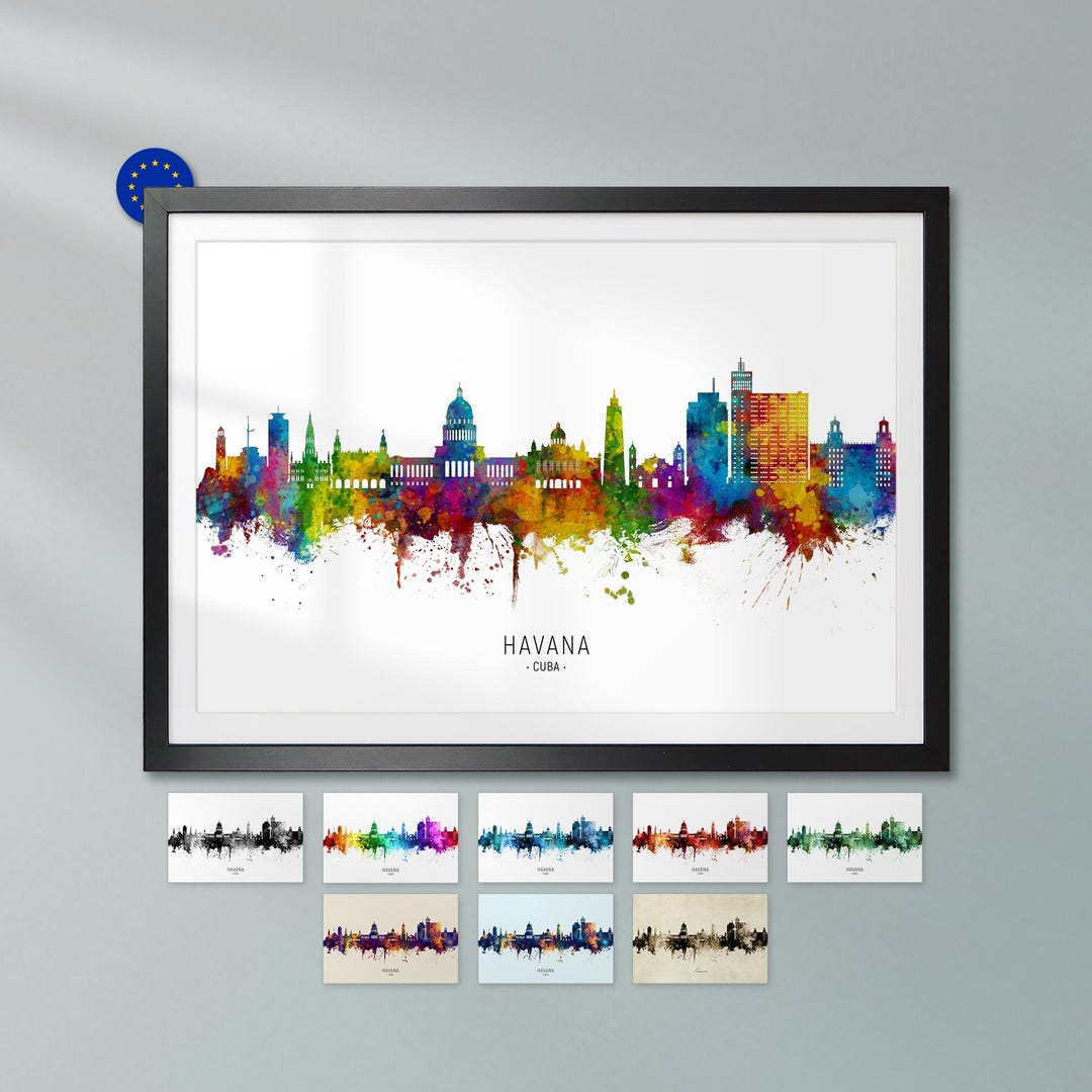 Havana Skyline Cuba, Poster Print Cityscape Art ZX (8928) - Etsy
