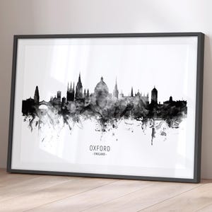 Oxford Skyline England, Cityscape Painting Art Print Poster BX (35010)