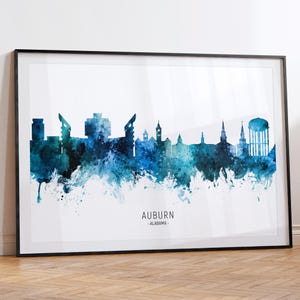 Póster de pared con el paisaje urbano de Auburn, Alabama, impresión RX (20755)