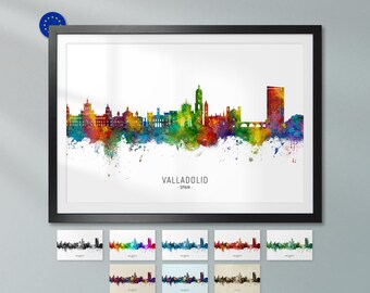 Valladolid Skyline Spain, Poster Print Cityscape Art ZX (24920)