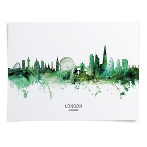 a watercolor painting of london england skyline