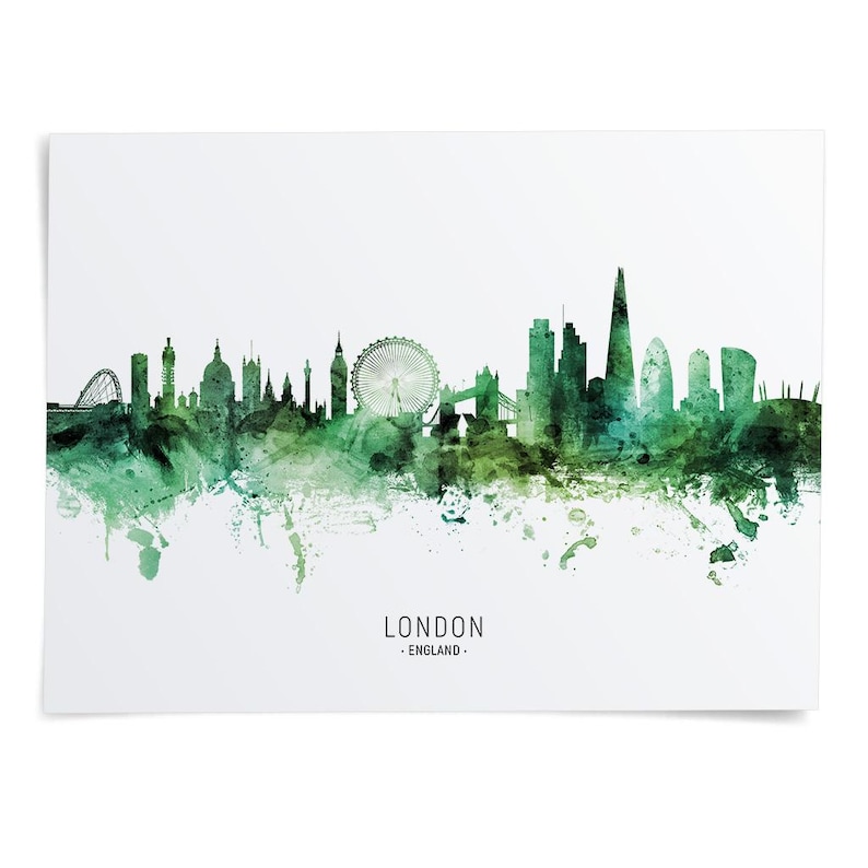 a watercolor painting of london england skyline