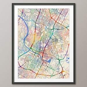 Austin Map, Austin Texas City Map, Art Print (2942)