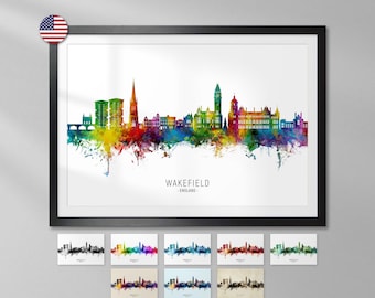 Wakefield Skyline England, Art Print Poster YX (24013)