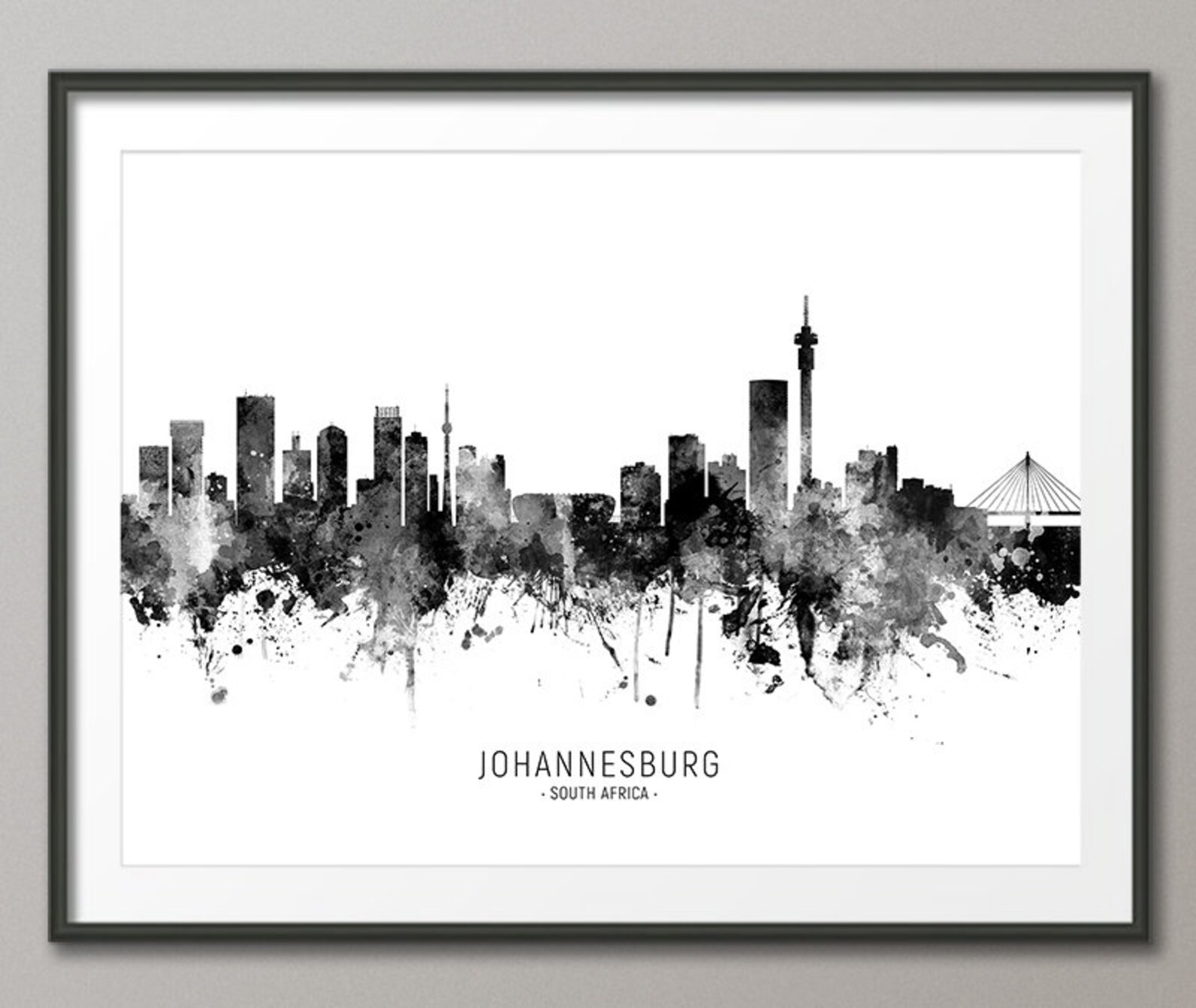 Johannesburg Skyline Johannesburg South Africa Cityscape Art Etsy