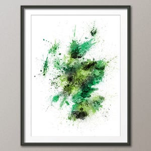 Scotland Paint Splashes Scotland Map,Art Print 3039 image 1