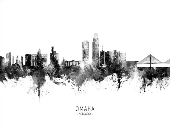 Omaha Print Black and White Omaha Poster USA Print Omaha Wall Art Omaha Photo Prints Omaha Landscape Nebraska Omaha Wall Decor