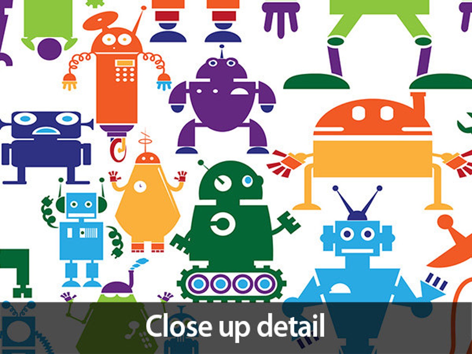 Robots Map of the World Map for Children and Kids, Art Print Poster ...