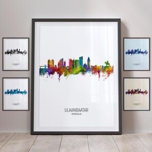 Ulaanbaatar Skyline, Ulaanbaatar Mongolia Cityscape Art Print Poster Portrait PX (22268)