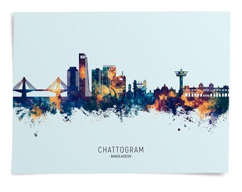チッタゴンのスカイライン、バングラデシュ、チッタゴンの都市景観絵画