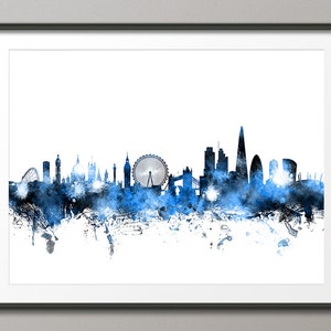 London Skyline, London Stadtbild England, Kunstdruck (1094)