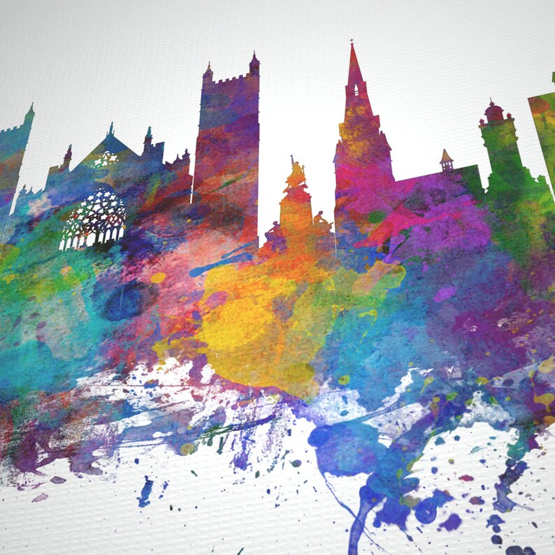 Exeter Skyline Canvas Exeter Cityscape Canvas Art Print Etsy