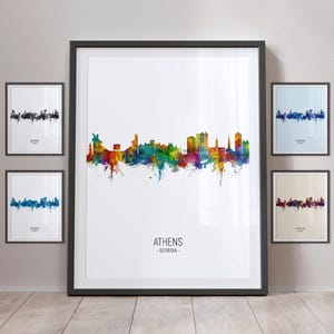 Athen Skyline, Athen Georgien Stadtbild Kunstdruck Poster Portrait PX (15292)
