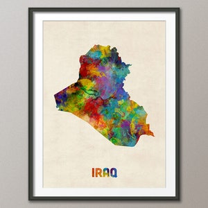 Iraq Watercolor Map, Art Print (2981)