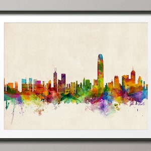 Hong Kong Skyline, Hong Kong China Stadtbild Kunstdruck (324)
