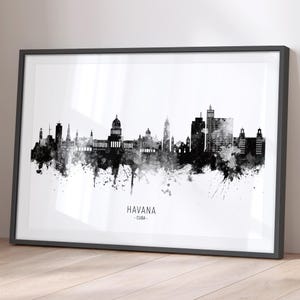 Havana Skyline Cuba, Cityscape Painting Art Print Poster BX (11706)
