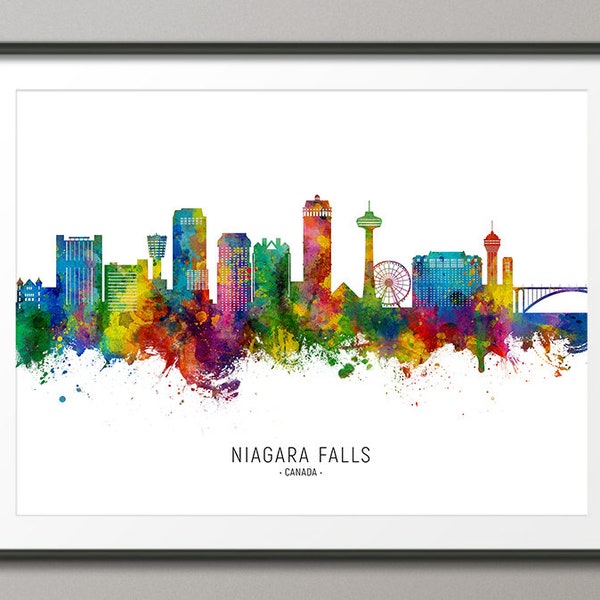 Niagara Falls Skyline Canada, Paysage urbain Peinture Art Print Poster CX (30271)