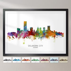 Oklahoma City Skyline Oklahoma, Cityscape Painting Art Print Poster CX (6672)