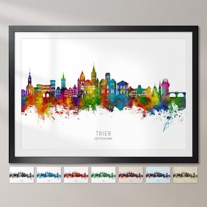 Trier skyline Duitsland, stadsgezicht schilderij kunst print poster CX (26813)