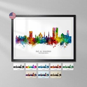 Ras Al Khaimah Skyline United Arab Emirates, UAE Art Print Poster YX (28546)