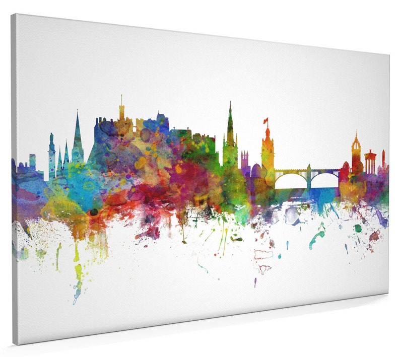 Edinburgh Skyline Canvas, Edinburgh Scotland Cityscape Canvas Art Print 2174 image 3