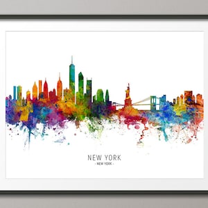 New York Skyline New York, Cityscape Painting Art Print Poster CX (6515)