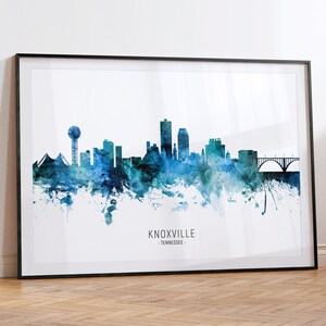 Knoxville Cityscape Tennessee, Skyline Wall Art Poster Print RX (20543)