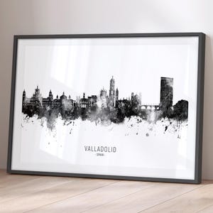 Valladolid Skyline Spain, Cityscape Painting Art Print Poster BX (24921)