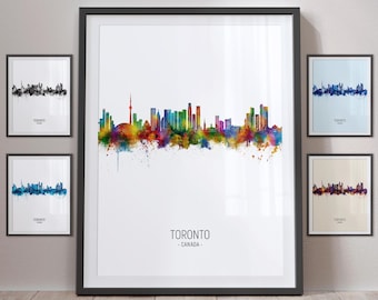 Toronto Skyline, Canada Cityscape Art Print Poster Portrait - PX (43376)