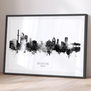Brighton Skyline England, Cityscape Painting Art Print Poster BX (15999)