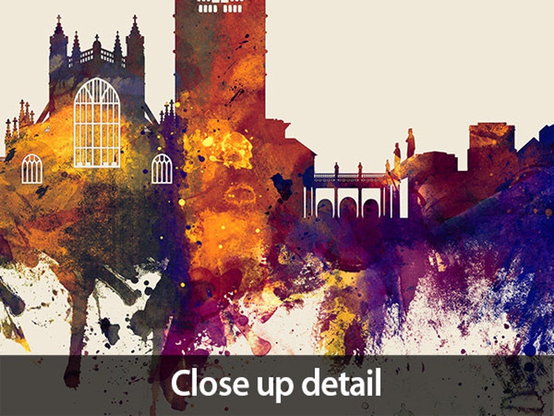 Bath Skyline Bath England Cityscape Art Print 1889 | Etsy