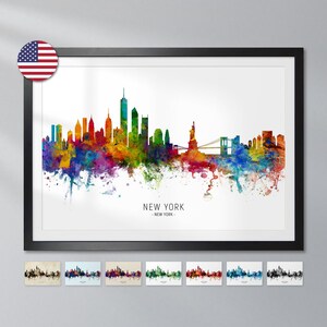 New York Skyline New York, Cityscape Painting Art Print Poster - YX (6515)