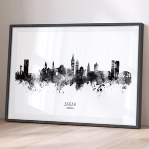 Zadar Skyline Kroatien, Stadtansicht Malerei Kunstdruck Poster BKX (14823)