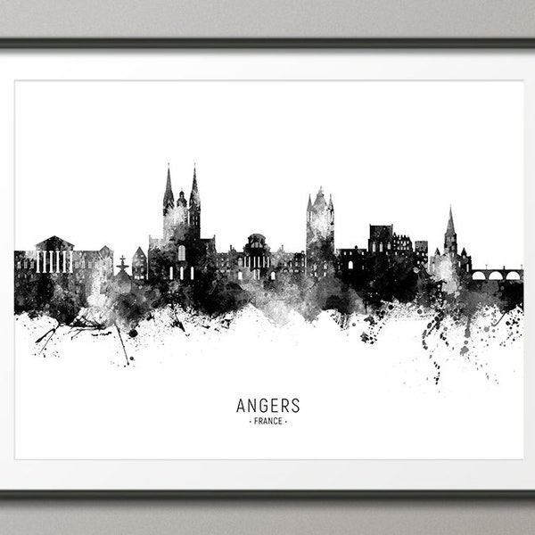 Angers Skyline, Angers France Cityscape Art Print Poster (26165)