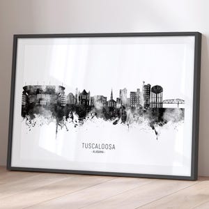 Tuscaloosa Skyline Alabama, stadsgezicht schilderij Art Print poster BX (24661)