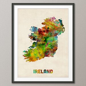 Aquarelkaart Ierland, kunstafdruk (438)